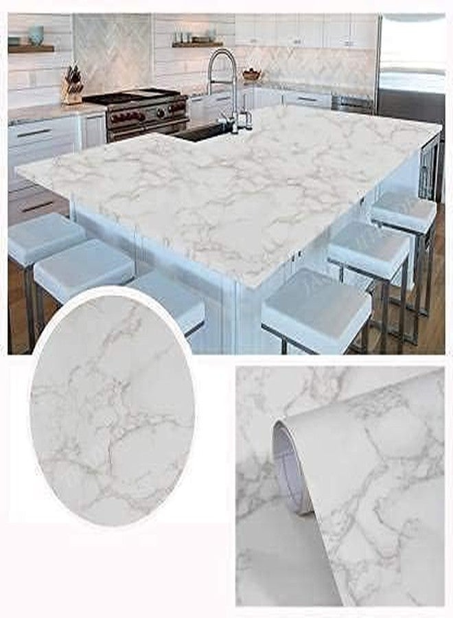 HAPPYMATES Drawer and Shelf Liner, Kitchen Cabinet Liners Non-Adhesive Thick Waterproof Washable Mats Protect Dresser Shelves Cupboard Bathroom Cabinets (12 X 48 Inch, Drawer White Matte Marble) - Image 2